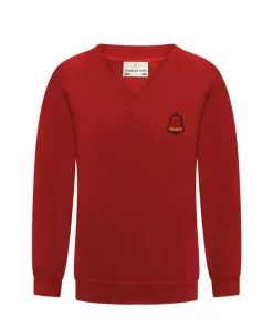 Claytons School Sweat: Red V Neck