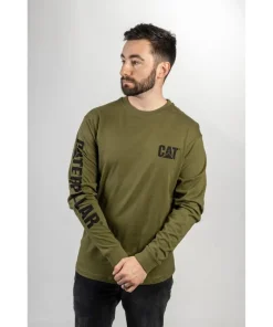 Caterpillar Trademark Banner Long Sleeve T-Shirt Chive