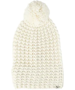 Puma Big Pom Pom Womens Beanie Hat - White