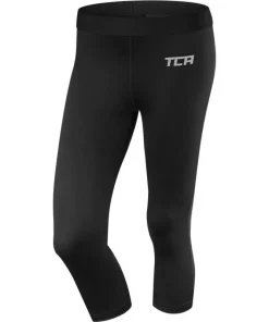 TCA Pro Performance Endurance Womens 3/4 Capri Running Tights - Black