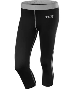 TCA Pro Performance Endurance Womens 3/4 Capri Running Tights - Black