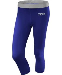TCA Pro Performance Endurance Womens 3/4 Capri Running Tights - Blue