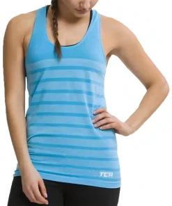 TCA QuickDry SuperKnit Womens Running Vest Tank Top - Blue