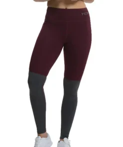 TCA Nova High Waist Womens Long Running Tights - Red