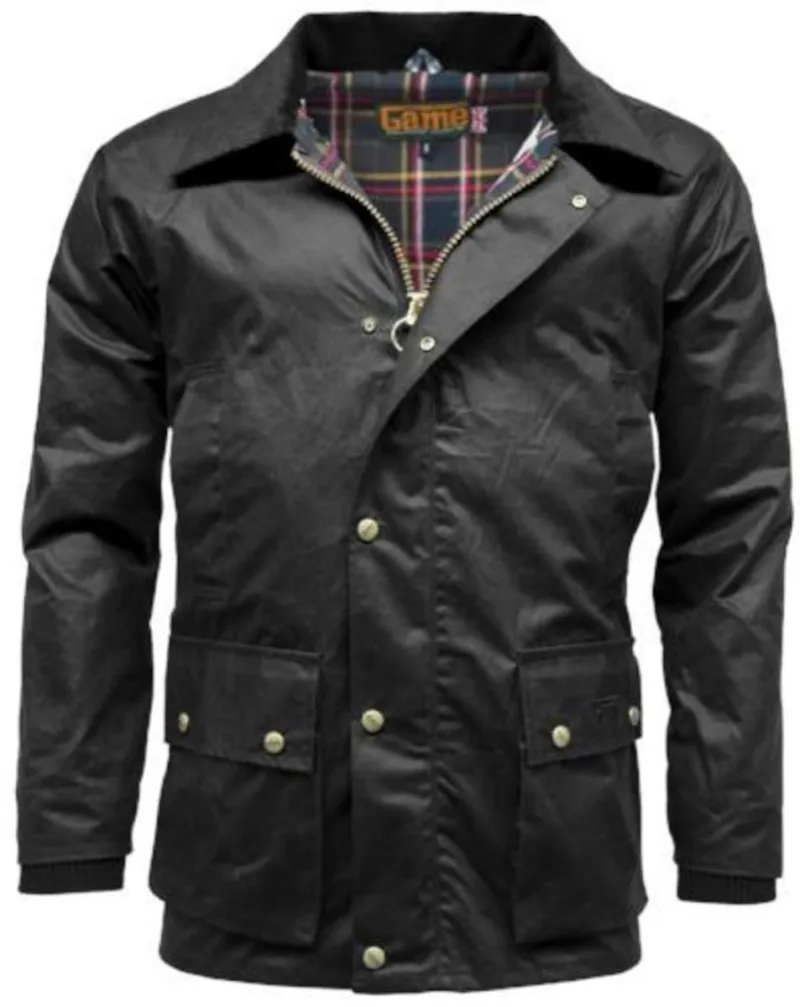Game Technical Apparel Barker Antique Wax Jacket Black