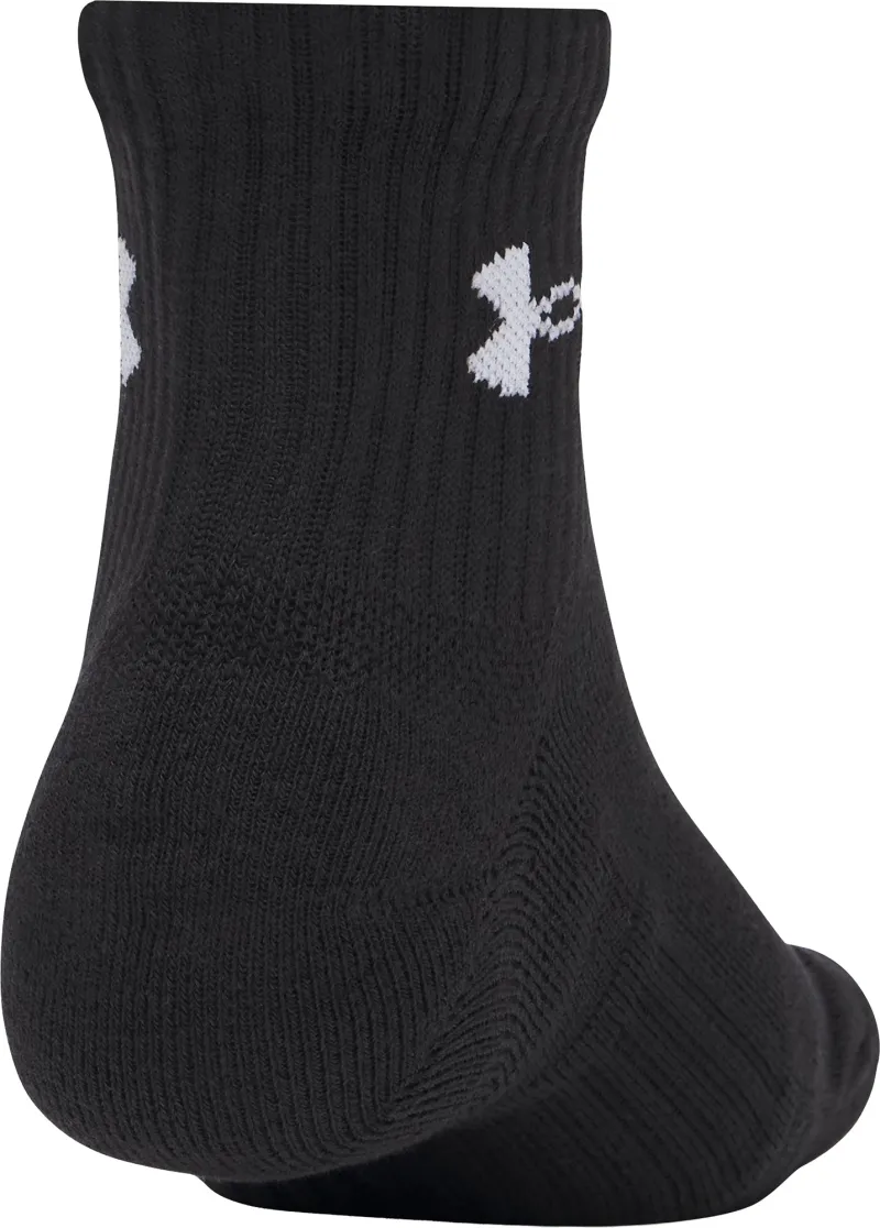 Under Armour Performance Cotton (3 Pack) Quarter Socks - Black - Image 3