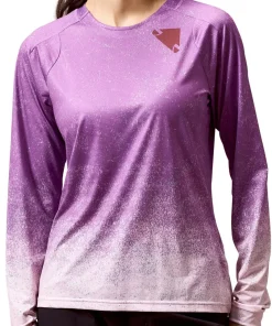 Endura SingleTrack Print Long Sleeve Womens Cycling Jersey - Purple