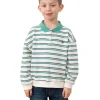 Lighthouse Boys Top Myles Sea Green & Navy Stripe