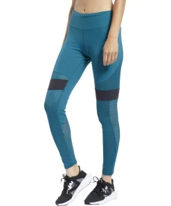 Reebok LUX 2.0 Mid Rise Womens Long Training Tights - Blue