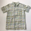Unknown 5 years white green yellow plaid shirt