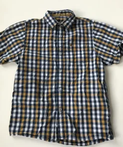 Unknown 8 years navy & mustard checked
