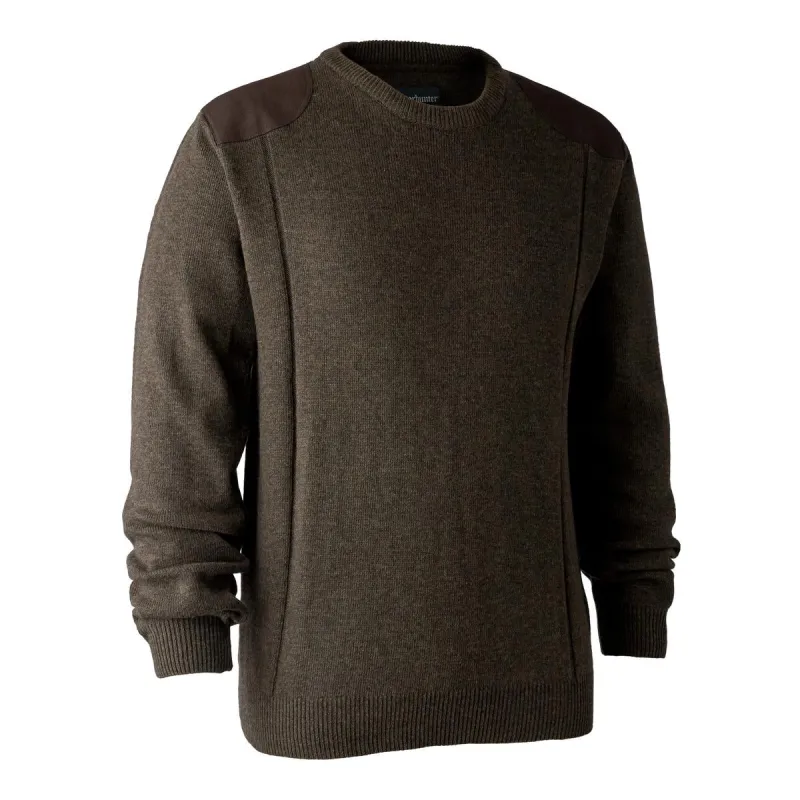 Deerhunter Sheffield Knit w. O-neck Dark elm