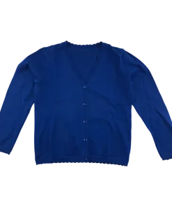 Royal blue scallop neck school cardigan