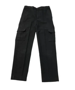 Charcoal cargo style adjustable waist school trousers
