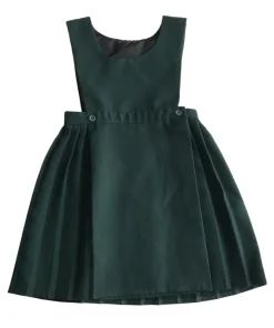 Green bib style school pinafore