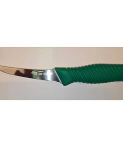 Mora Curved Boner, Ribbed Green Handle , 125mm, Semi Flex