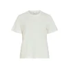 Vila Womens Visybilla Rose Round Neck Top Snow White