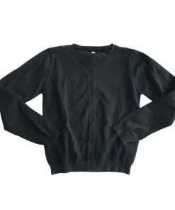 Black crew neck school cardigan
