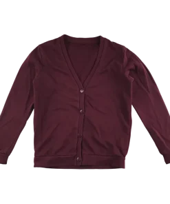 Burgundy jersey school cardigan
