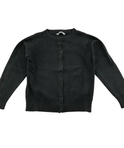 Dark grey crew neck with pockets school cardigan