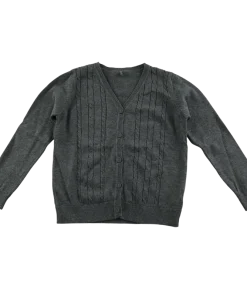 Light grey cable knit school cardigan