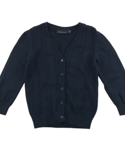 Navy blue cable knit school cardigan