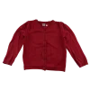 Red scallop neck school cardigan