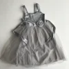 6-7 years silver with tulle top layer dress