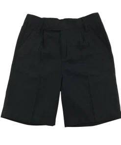 Black elasticated waist school shorts