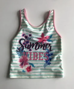 6-7 years blue 'summer vibes' swim top