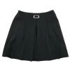 Black buckle detail pleated school skirt