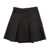 Brown thin waistband pleated school skirt