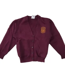 *Cardonald Primary burgundy jersey cardigan