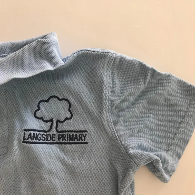 *Langside Primary Light Blue Polo Shirt - Image 2