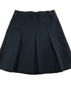 Navy thin waistband pleated school skirt