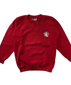 *St Angelas Primary red V-neck sweatshirt