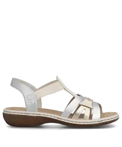 Rieker Womens Sandal 65918-91 Metallic