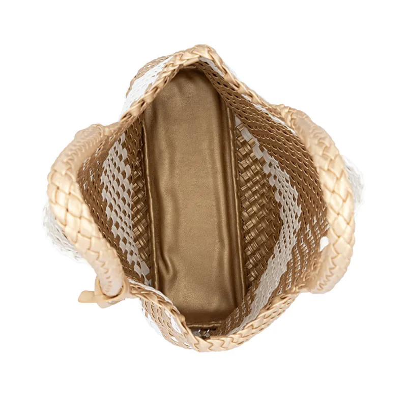 Remonte Womens Shopper Bag Gold/White - Image 3