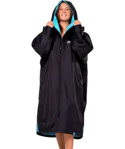 Dryrobe Advance Long Sleeve Changing Robe - Black/blue
