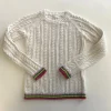 Next 11 years white cable knit coloured cuff jumper