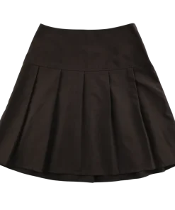 Brown pleated school skirt