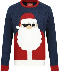 Christmas Cool Santa Junior Christmas Jumper - Blue