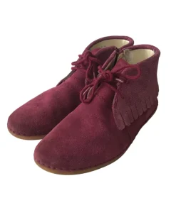 Clarks size UK 2 burgundy leather boots