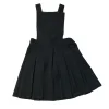 Navy blue bib style school pinafore