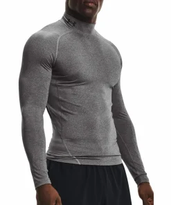 Under Armour HeatGear Mock Long Sleeve Mens Training Top - Grey