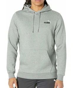 Puma Essential + Embroidery Logo Mens Training Hoody - Grey