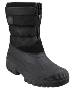 Cotswold Chase Touch Fastening and Zip up Winter Boot Black