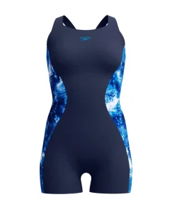 Speedo Women's Digital Printed Legsuit: Navy