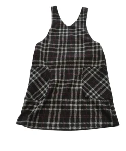 Nutmeg 6-7 years black checked pinafore dress