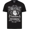 Christmas Bourbon Mens Christmas Short Sleeve Top - Black